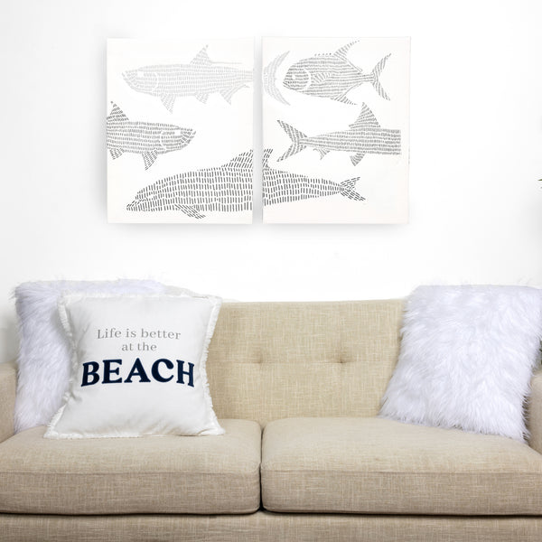 Pavilion Gift Company Beach 12" X 15" Embroidered Plaques (Set Of 2)