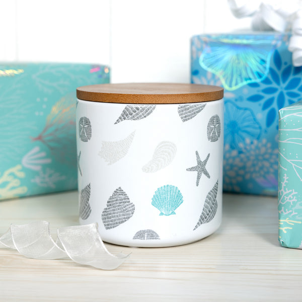 Pavilion Gift Company Beach 14 Oz - 100% Soy Wax Reveal Candle Scent: Lemon Verbena