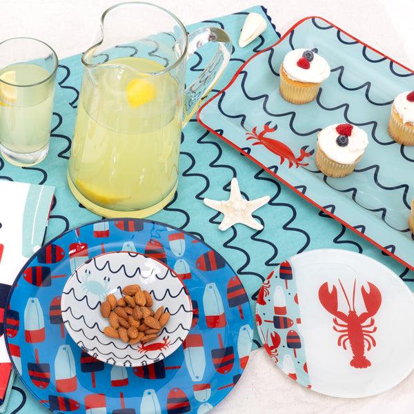 Pavilion Gift Company Beach 16.75" X 11" Glass Serving Tray