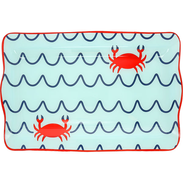pavilion gift company Beach 16.75" x 11" Glass Serving Tray