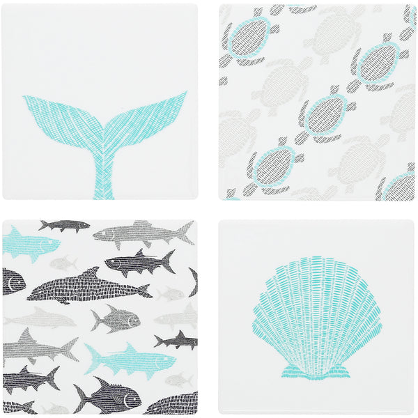 pavilion gift company Beach 4" Ceramic Coasters (Set of 4)