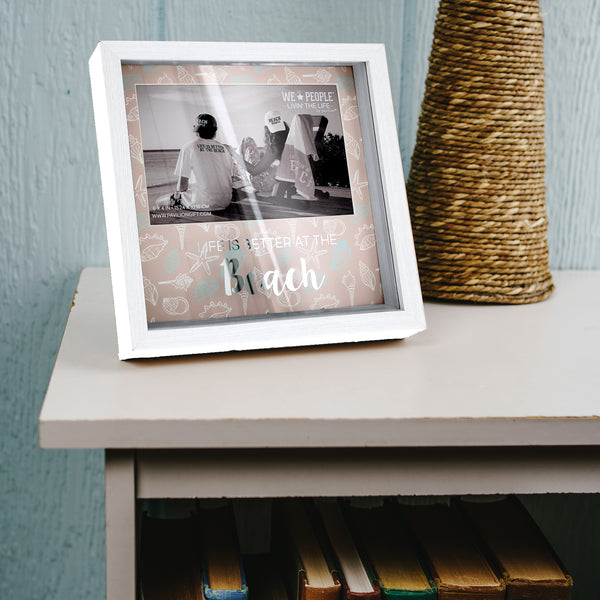 Pavilion Gift Company Beach 7.5" Shadow Box Frame (Holds 6" X 4" Photo)