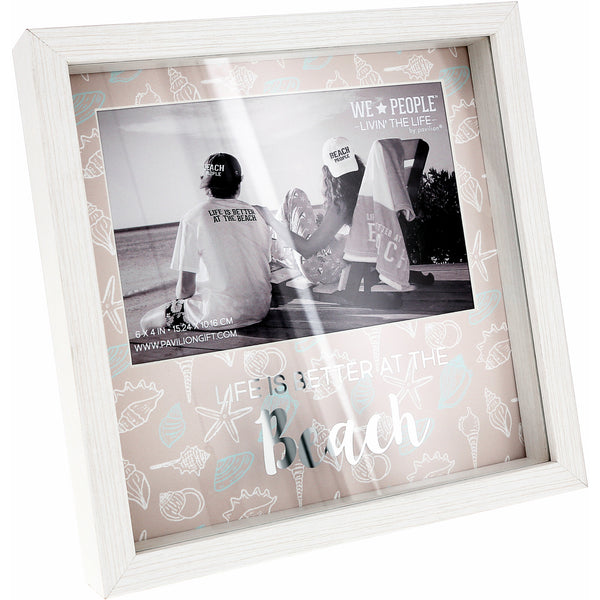 pavilion gift company Beach 7.5" Shadow Box Frame (Holds 6" x 4" Photo)