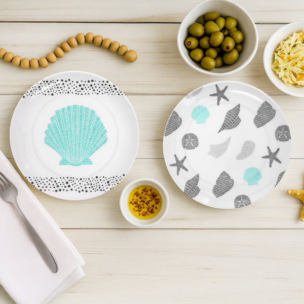 Pavilion Gift Company Beach 8" Melamine Appetizer Plates (Set Of 2)
