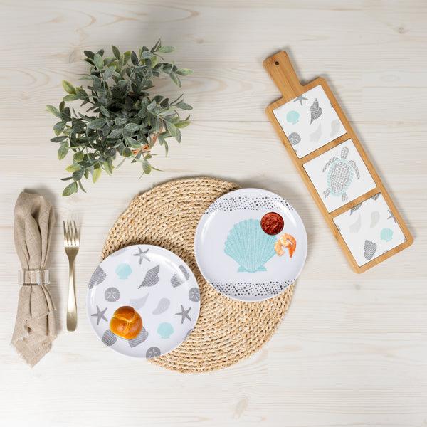 Pavilion Gift Company Beach 8" Melamine Appetizer Plates (Set Of 2)