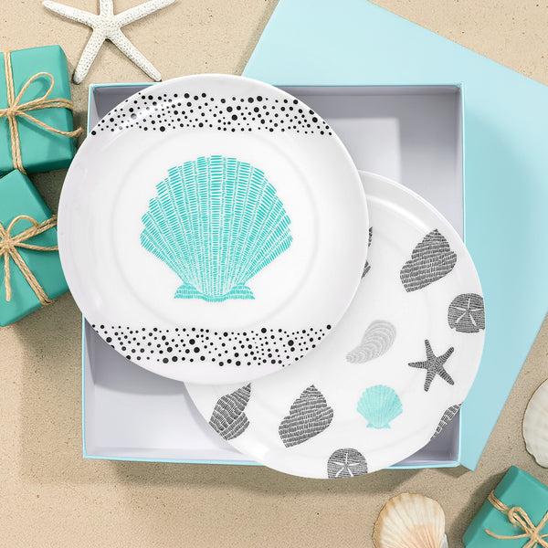 Pavilion Gift Company Beach 8" Melamine Appetizer Plates (Set Of 2)