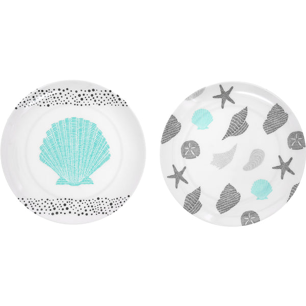pavilion gift company Beach 8" Melamine Appetizer Plates (Set of 2)