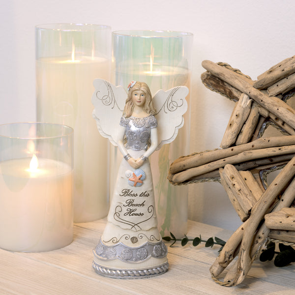Pavilion Gift Company Beach House 7.5" Angel Holding Shells
