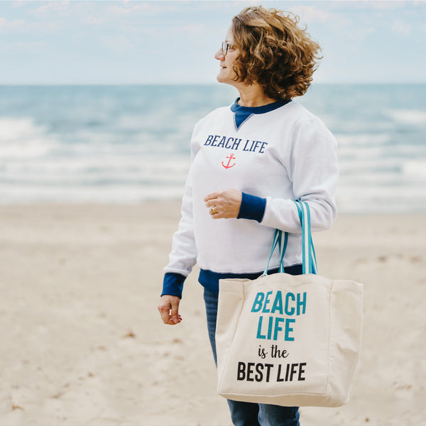 Pavilion Gift Company Beach Life 100% Cotton Twill Gift Bag