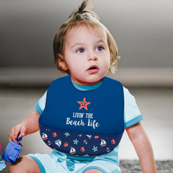 Pavilion Gift Company Beach Life 12" Silicone Catch All Bib
