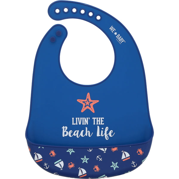 pavilion gift company Beach Life 12" Silicone Catch All Bib