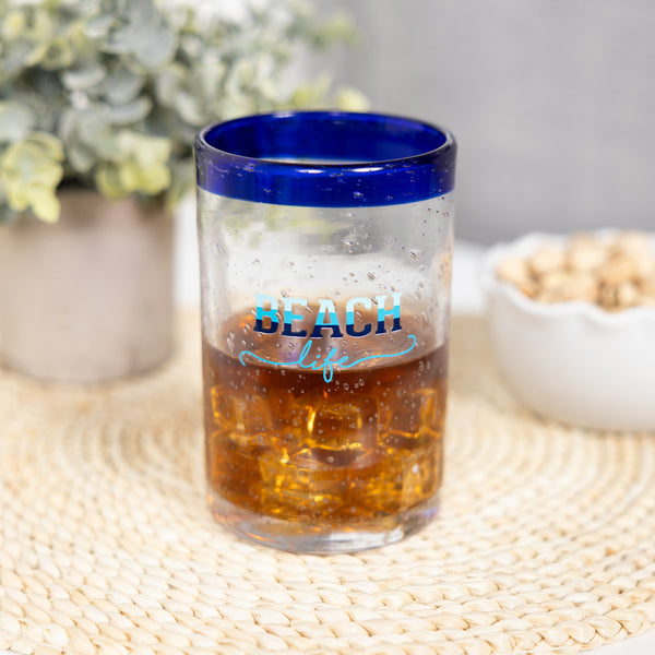 Pavilion Gift Company Beach Life 15 Oz Bubble Glass