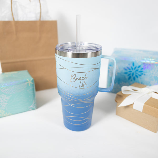 Pavilion Gift Company Beach Life 30 Oz Travel Tumbler