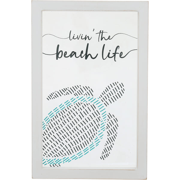 pavilion gift company Beach Life 5.5" x 8.5" Framed Glass Plaque