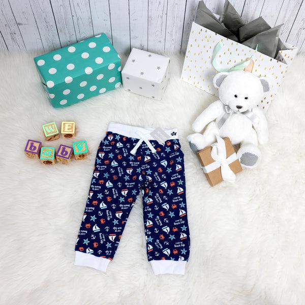 Pavilion Gift Company Beach Life 6-12 Months Blue Jogger Pant