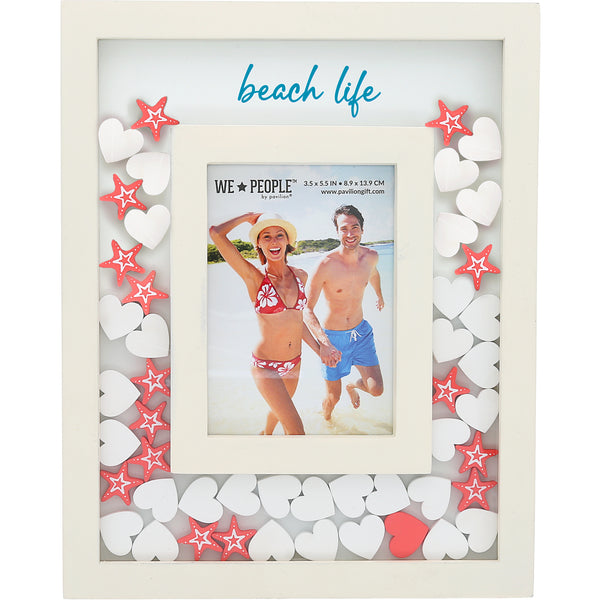 pavilion gift company Beach Life 8" x 10" Picture Frame (Holds 3.5" x 5.5" Photo)