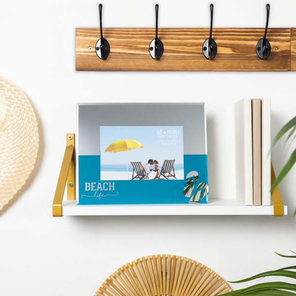 Pavilion Gift Company Beach Life 9" X 7" Mirrored Glass Frame (Holds 6" X 4")