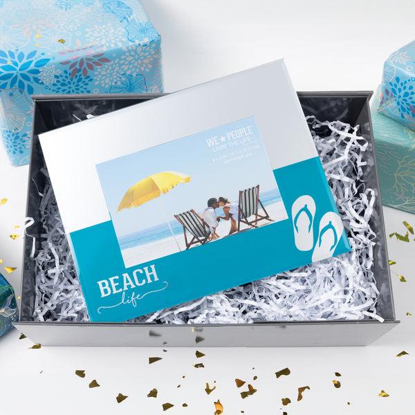 Pavilion Gift Company Beach Life 9" X 7" Mirrored Glass Frame (Holds 6" X 4")
