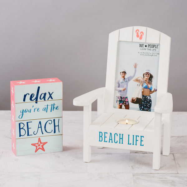 Pavilion Gift Company Beach Life Tealight Photo Frame (Holds 4" X 6" Photo)