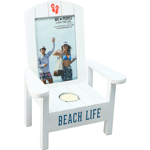 pavilion gift company Beach Life Tealight Photo Frame (Holds 4" x 6" Photo)