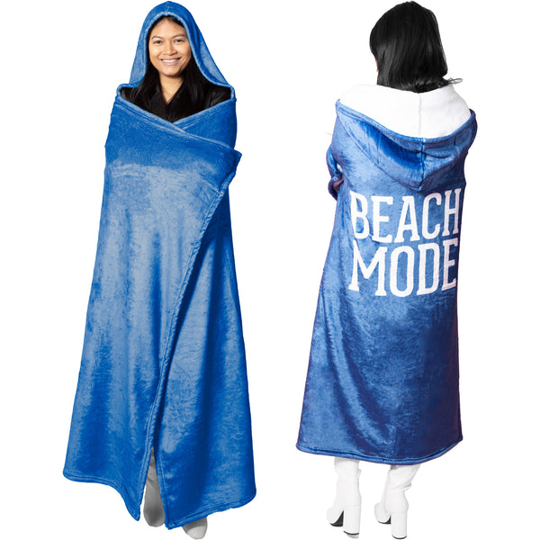 pavilion gift company Beach Mode 50" x 60" Royal Plush Hooded Blanket