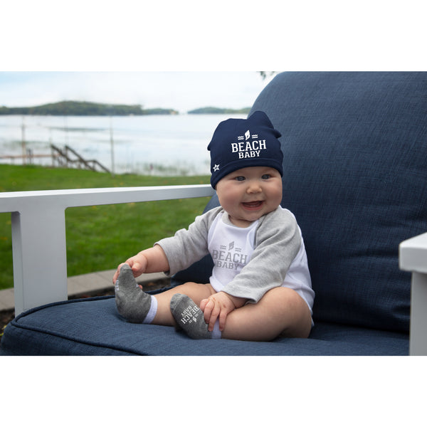 Pavilion Gift Company Beach Navy Beanie (0-12 Months)