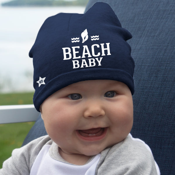 Pavilion Gift Company Beach Navy Beanie (0-12 Months)