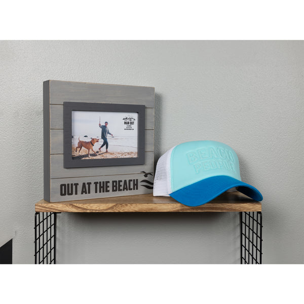 Pavilion Gift Company Beach People Adjustable Light Blue Neoprene Mesh Hat