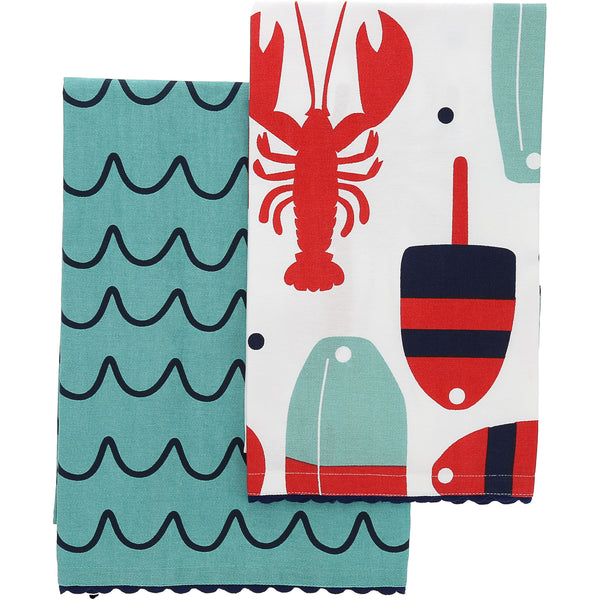 pavilion gift company Beach Tea Towel Gift Set (2 - 20" x 28")