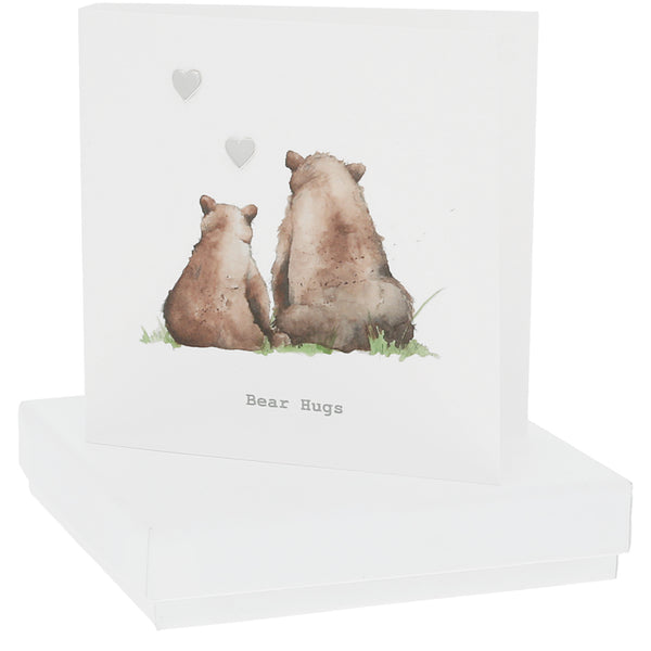 pavilion gift company Bear Hugs 7mm Sterling Silver Heart Stud Earrings