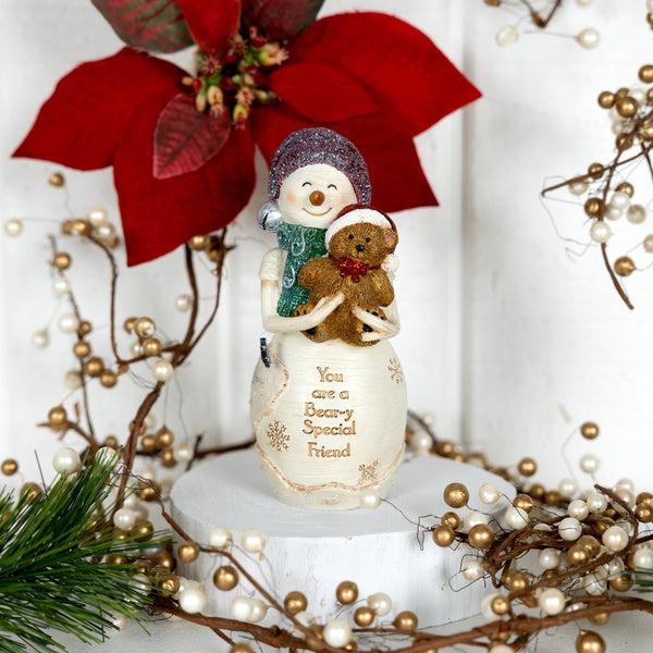 Pavilion Gift Company Bear-y Special 5" Snowman Holding Teddy Bear