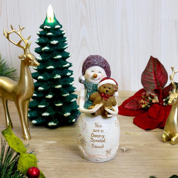 Pavilion Gift Company Bear-y Special 5" Snowman Holding Teddy Bear