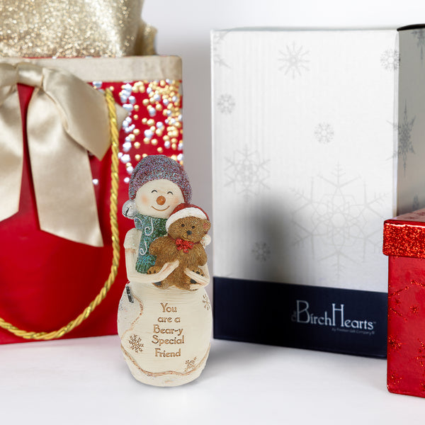 Pavilion Gift Company Bear-y Special 5" Snowman Holding Teddy Bear