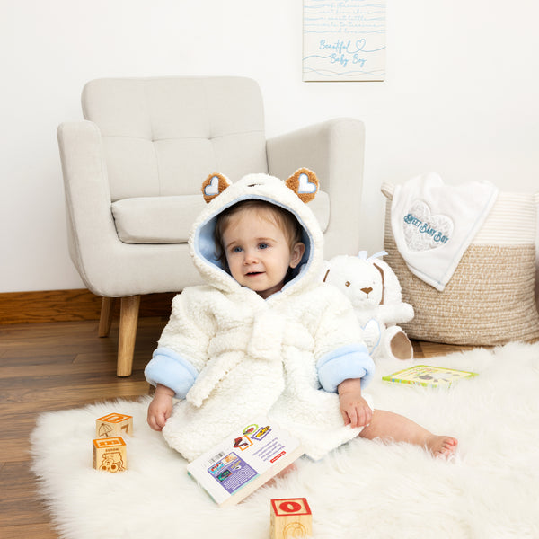 Pavilion Gift Company Beary Special Blue - 12-24 Months Toddler Bathrobe