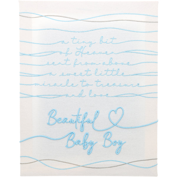 pavilion gift company Beautiful Baby Boy 12" x 15" Embroidered Plaque