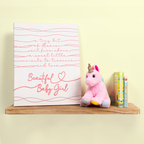 Pavilion Gift Company Beautiful Baby Girl 12" X 15" Embroidered Plaque