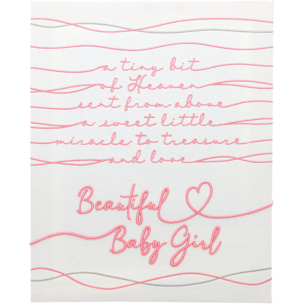 pavilion gift company Beautiful Baby Girl 12" x 15" Embroidered Plaque