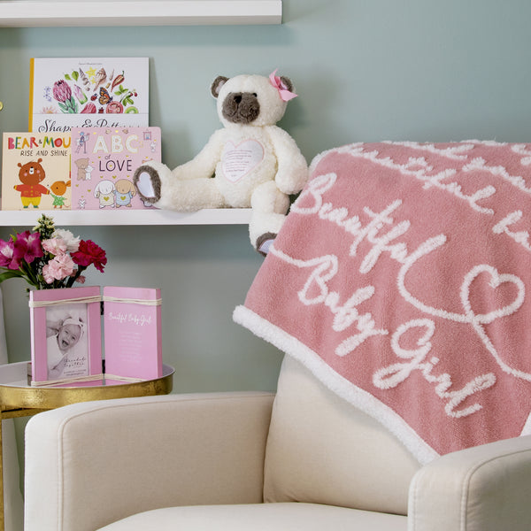 Pavilion Gift Company Beautiful Baby Girl 5.5" X 7.5" Hinged Sentiment Frame (Holds 4" X 6" Photo)