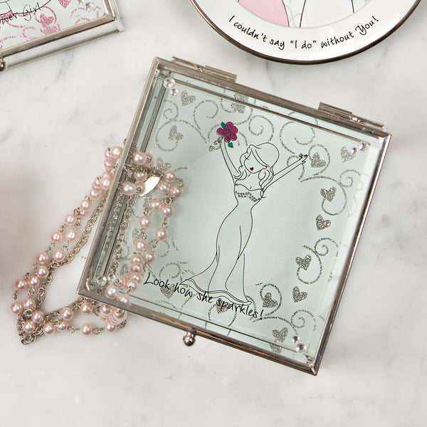 Pavilion Gift Company Beautiful Bride 4" Glass Keepsake Box