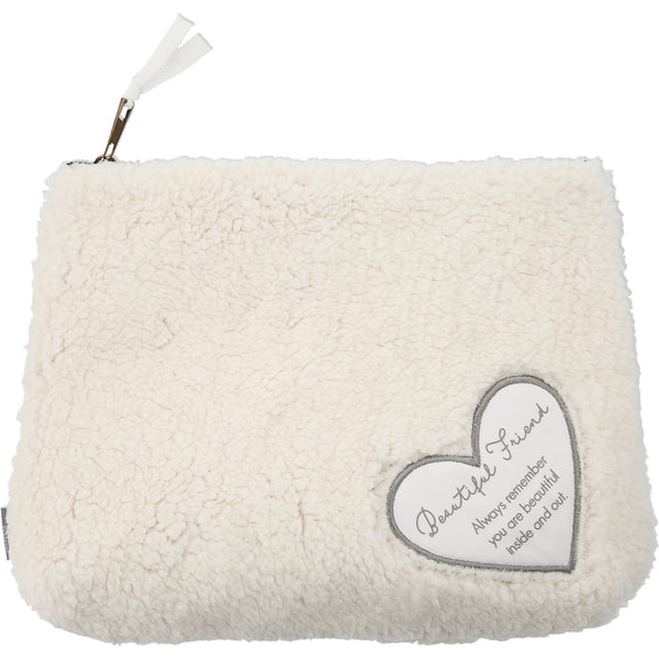 pavilion gift company Beautiful Friend 10" x 8" Sherpa Cosmetic Bag