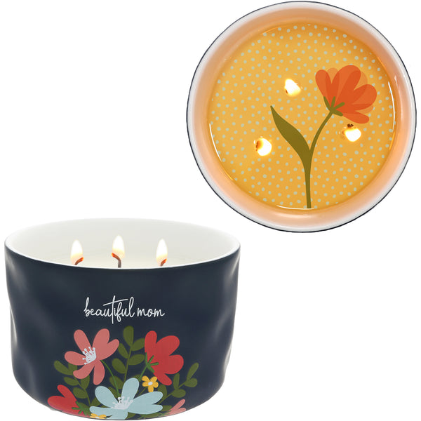pavilion gift company Beautiful Mom 12 oz - 100% Soy Wax Reveal Triple Wick Candle Scent: Tranquility