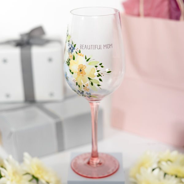 Pavilion Gift Company Beautiful Mom 16 Oz Wine Glass
