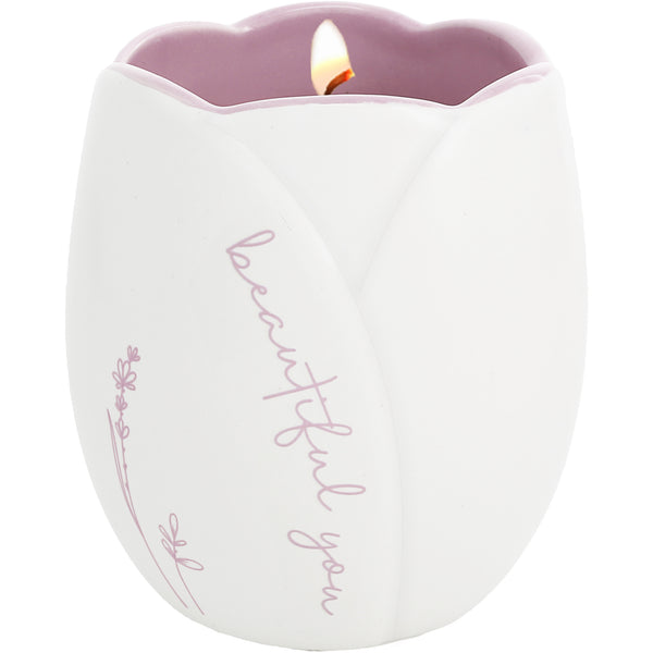 pavilion gift company Beautiful You 8 oz - 100% Soy Wax Candle Scent: Lavender