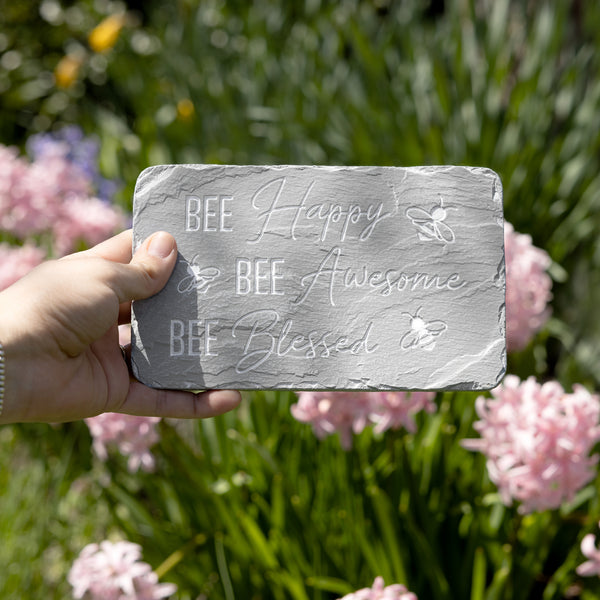 Pavilion Gift Company Bee Happy 7" X 4.25" Garden Stone
