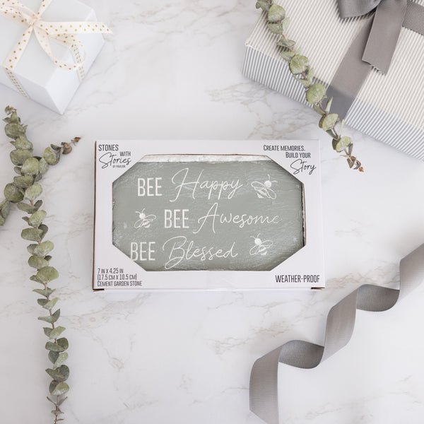 Pavilion Gift Company Bee Happy 7" X 4.25" Garden Stone