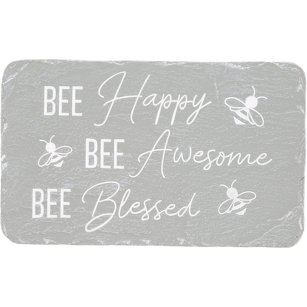 pavilion gift company Bee Happy 7" x 4.25" Garden Stone
