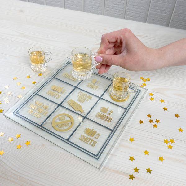 Pavilion Gift Company Beer 9" Shot Glass Tic Tac Toe
