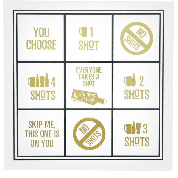 pavilion gift company Beer 9" Shot Glass Tic Tac Toe