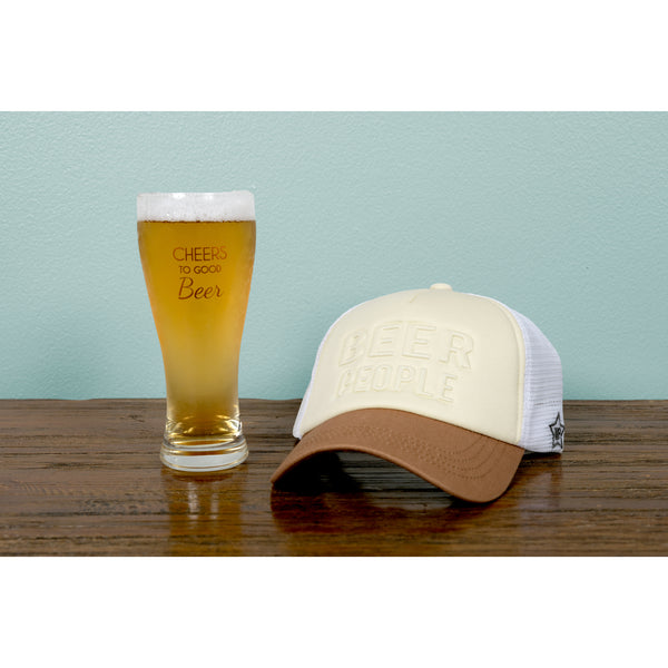 Pavilion Gift Company Beer People Adjustable Khaki Neoprene Mesh Hat