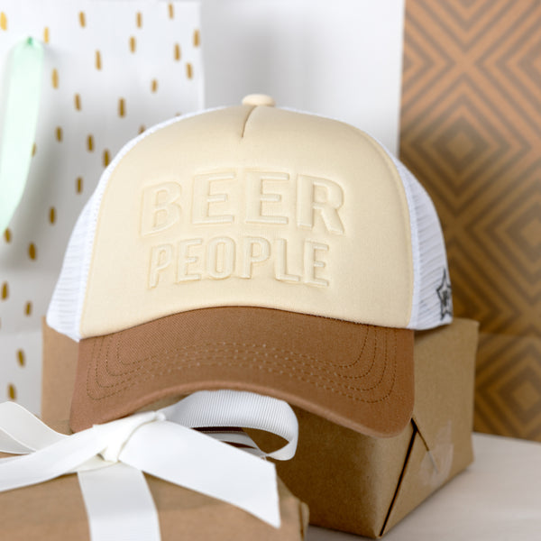 Pavilion Gift Company Beer People Adjustable Khaki Neoprene Mesh Hat